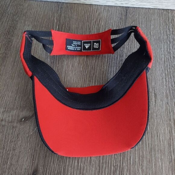 ADIDAS BLACK RED GOLF TENNIS VISOR WOMENS SZ L/XL - Picture 5 of 6